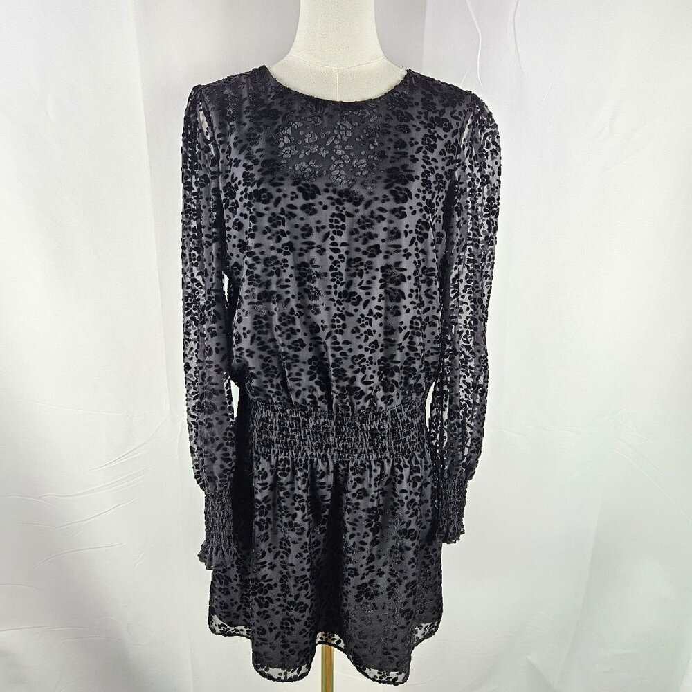 Parker Carmindy Burnout Velvet Mini Dress Medium Black Whimsigoth‎ Gothic Boho